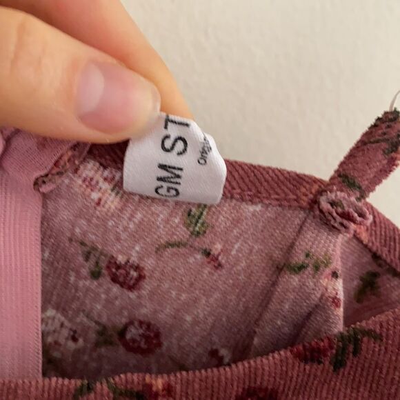 GM Studio x Revolve Floral Corduroy Slip Midi Dress Size Medium - Picture 7 of 10